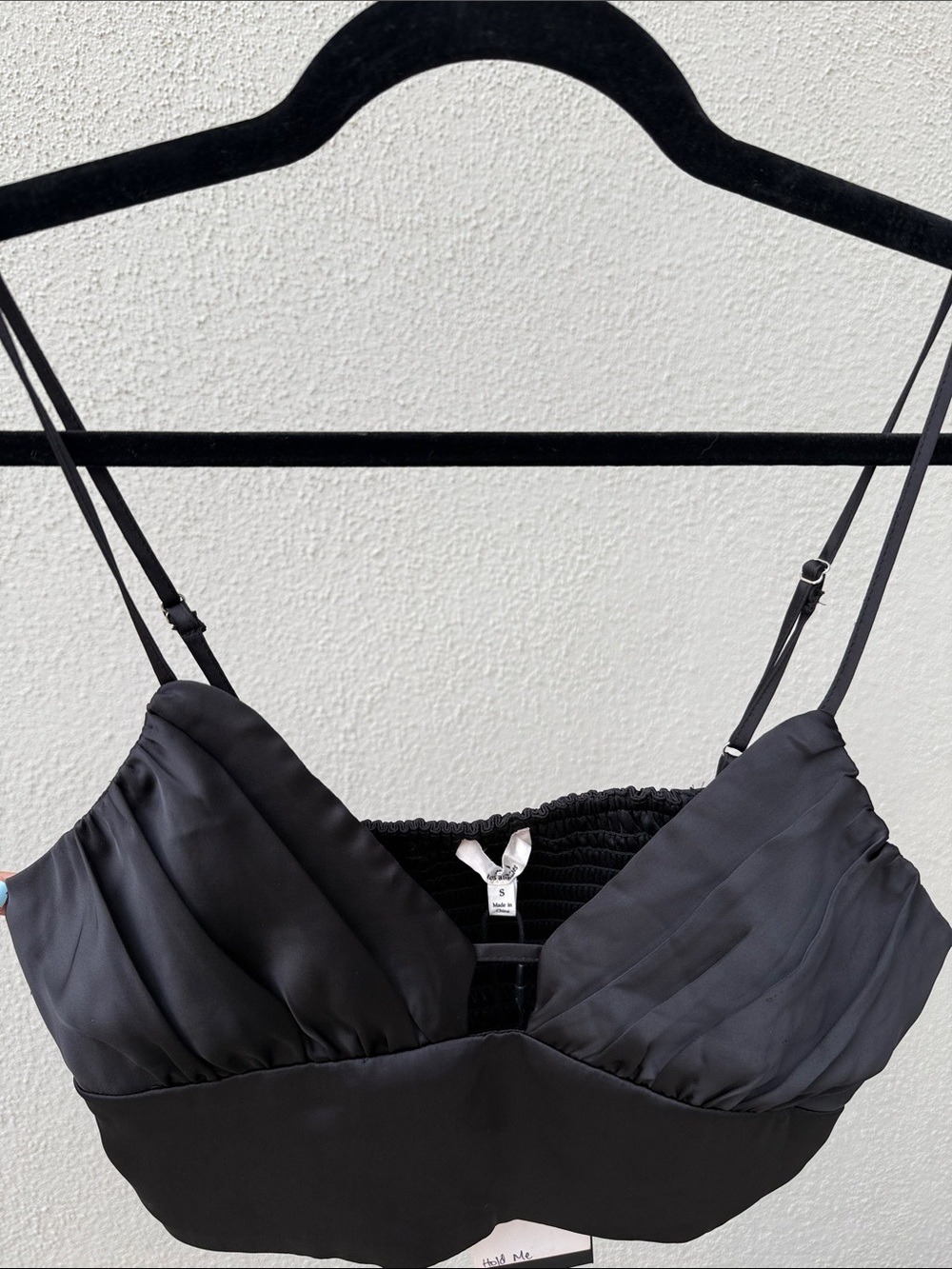 Black Satin Crop Top